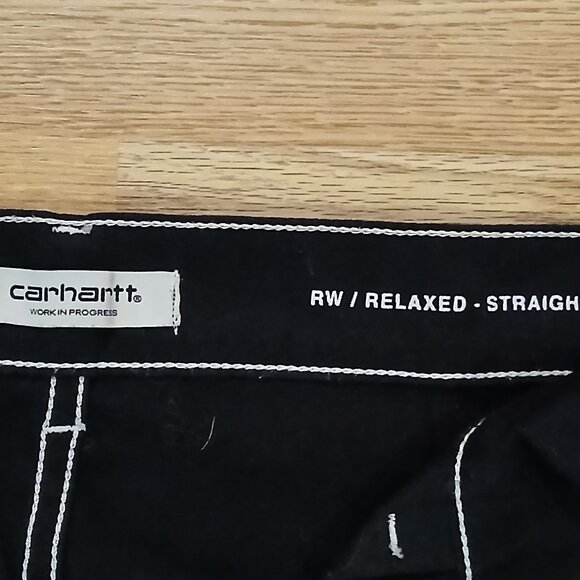 Carhartt WIP Armanda Pant Relaxed Straight Leg Black Size 28 - Picture 9 of 10